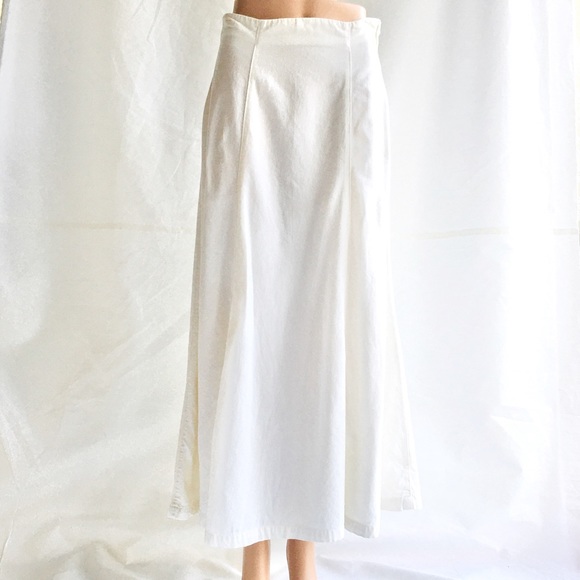 Ralph Lauren Country off white cotton fit and flare maxi skirt size 8 - Picture 5 of 14